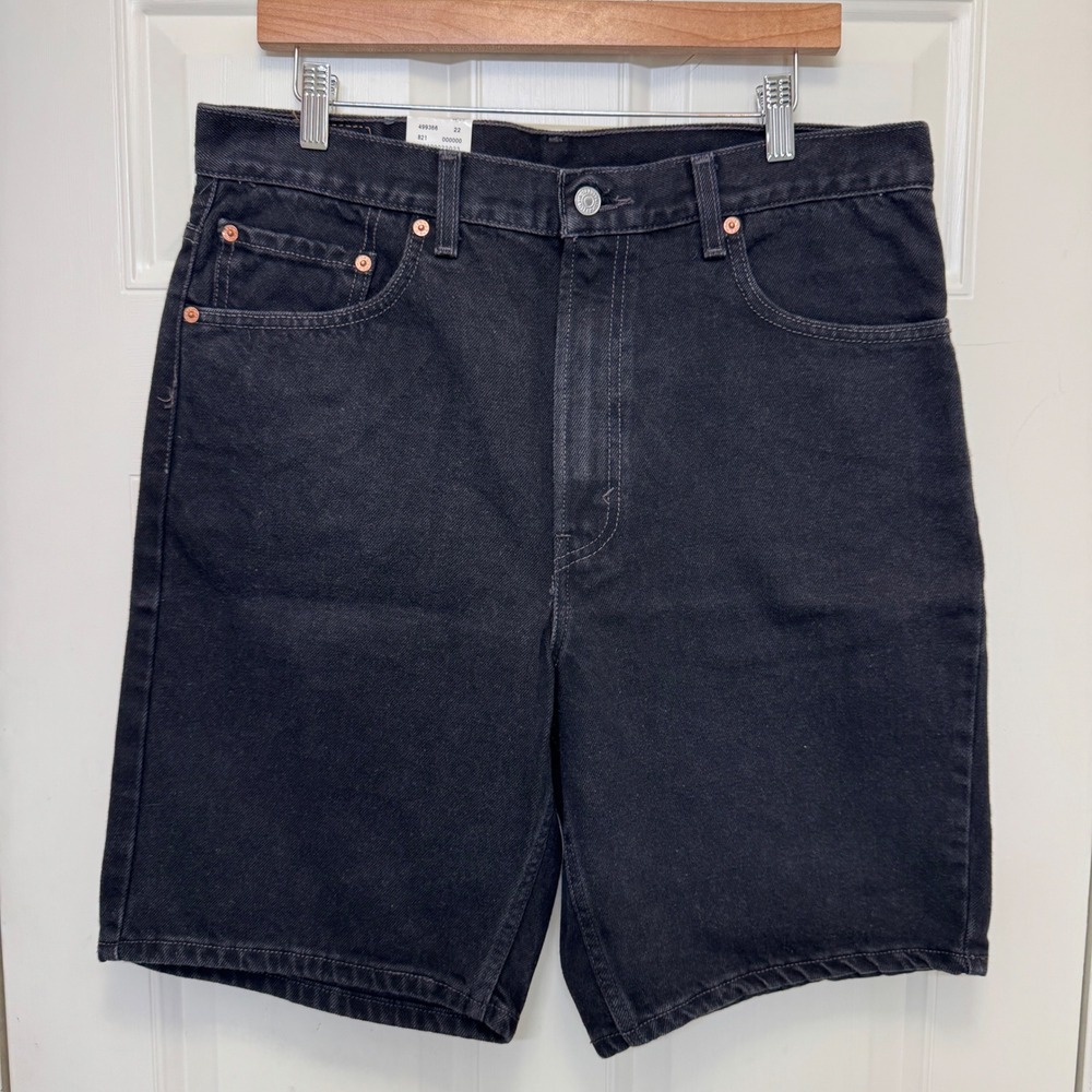 Levi's Mens 505 Regular Fit Denim Shorts 36 Black Cotton Classic Summer Skater